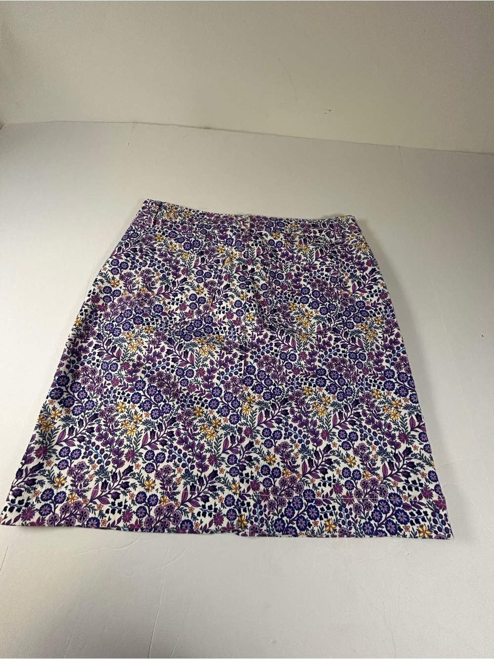 Talbots DITSY FLORAL A-LINE DENIM SKIRT